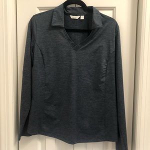 Lady Hagen Woman’s long sleeve polo Large Heather Gray